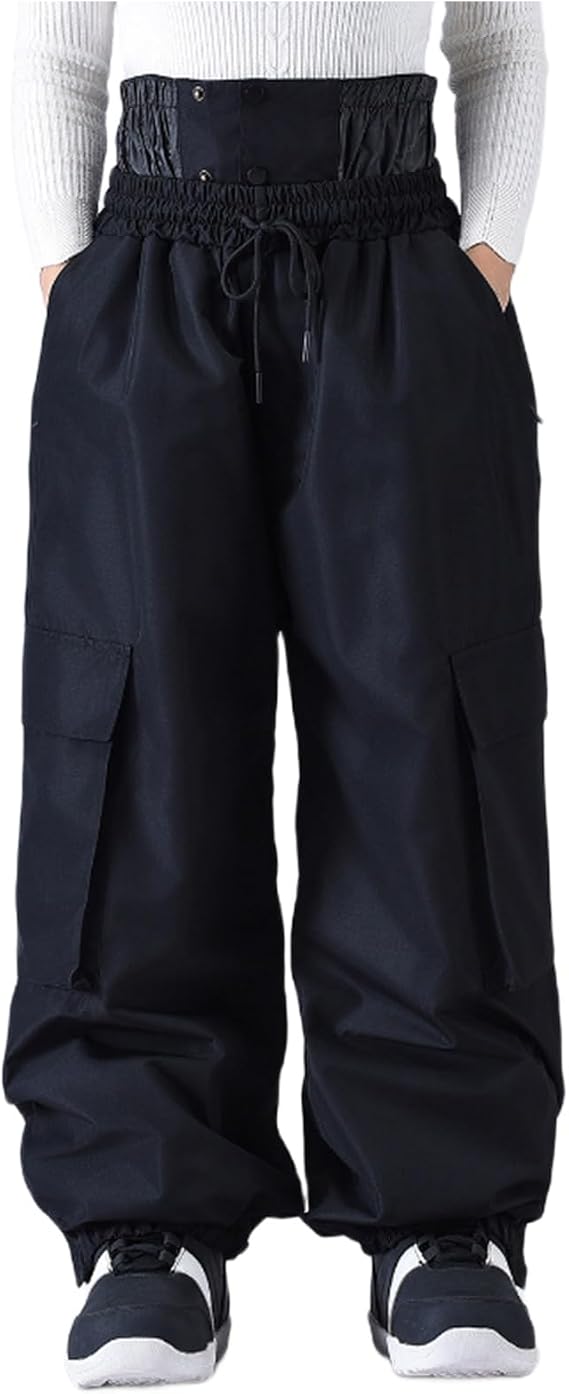 Men and Women's Snow Snowboard Pants Loose Fit Insulated Waterproof Unisex Baggy Cargo Ski Pants Warm Winter