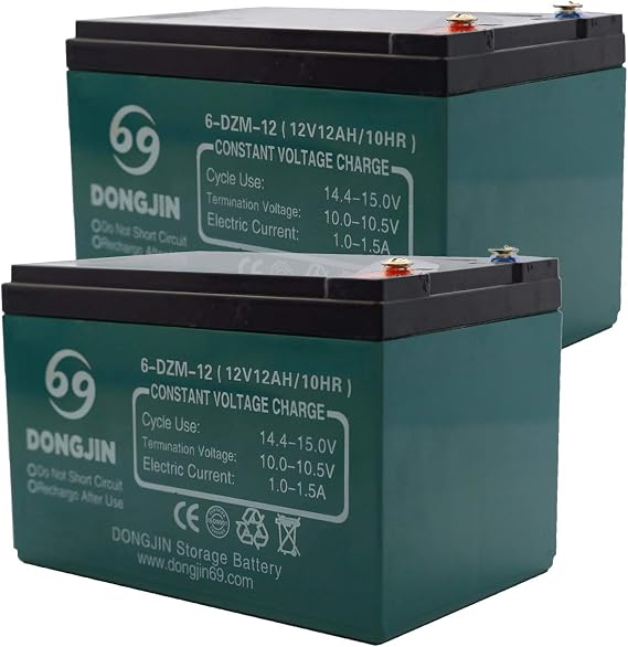 2pcs 6-DZM-12 12V Motorcycle Rechargeable Battery for Electric Bike Scooter Go Kart ATV Pit Dirt Bike