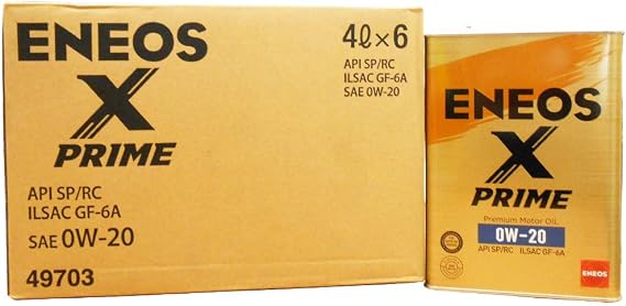 ENEOS X Prime Engine Oil 0W-20 SPRC GF-6A 100% Synthetic Oil, 1.6 gal 4 L x 6 Cans 1 case