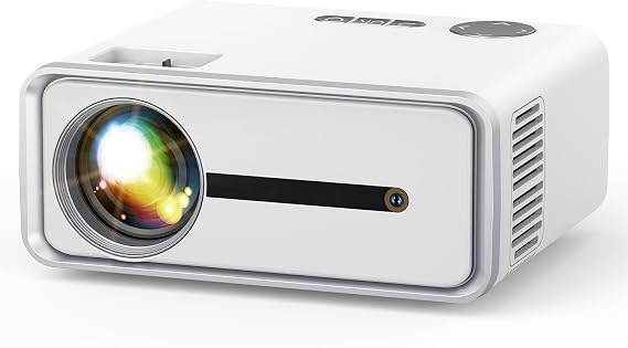 Generic Mini Projector with WiFi and Bluetooth, Home Movie Projector, Portable Outdoor Projector Compatible with Display + Zoom, White