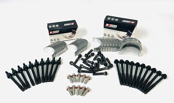 Bundled Standard size Rod and Main Bearing sets with Main Cap Bolts and second design connecting rod bolts compatible with 2000-2015 Chevy GM LS1 LS2 LS6 LS7 LS9 Engines.