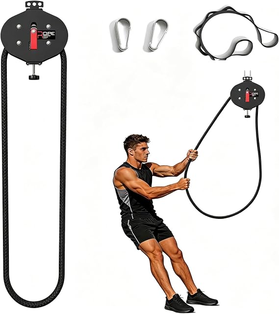Endless Rope Trainer, Portable Pulley System with Adjustable Resistance