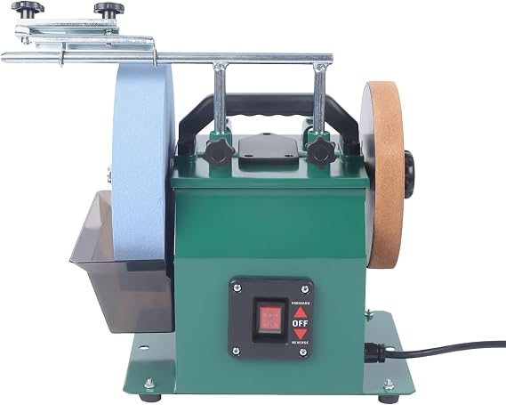 Electric Bench Grinder, 110V 60HZ Water-Cooled Grinder 240W Power Bench Grinders with 1425 Rpm Motor Small Bench Grinder with 10" Sharpening Stone 8" Leather-Stropping Wheel