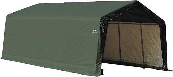 ShelterLogic 73442 Green 12'x20'x10' Peak Style Shelter