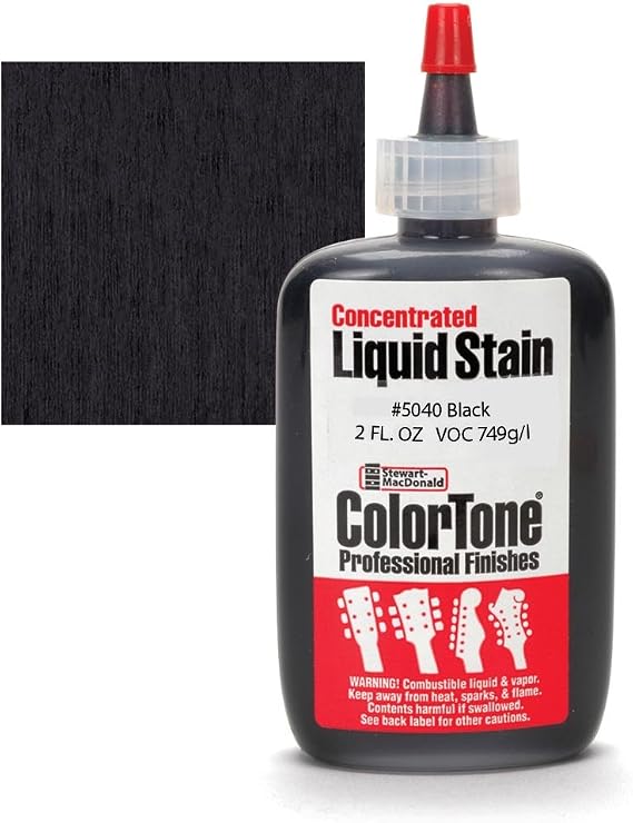 ColorTone Black Concentrated Liquid Stain for Guitar, 2oz
