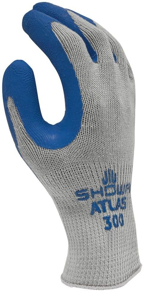 Atlas Showa Atlas Fit Unisex Indoor/Outdoor Rubber Coated Work Gloves Blue/Gray S