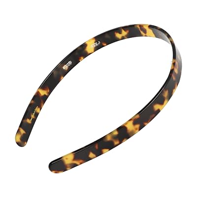 France Luxe Ultracomfort Headband, 12, French Classic, Non Slip Skinny Headbands for Women With Gentle Teeth, Flexible Plastic, Womens Hair Accessories, Tortoise Tokyo