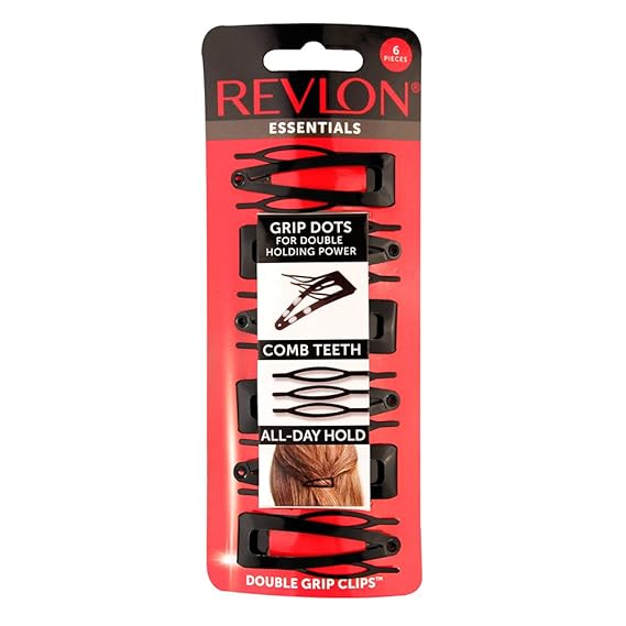 REVLON Double Grip Hair Clips, 6 Count