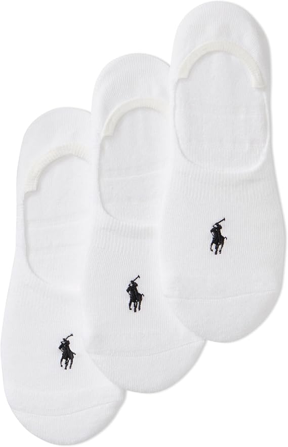 POLO RALPH LAUREN Women's Classic Sport Sneaker Liner Socks - 3 Pair Pack - Non-slip Gripper & Arch Support