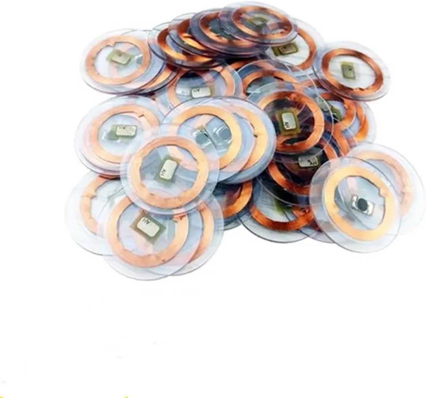 125KHz ID T5577 Writable Rewritable Copper Coil Transparent Coin Card Keyfob RFID Proximity EM4305 Access Control Tag Accessorie(5pcs)