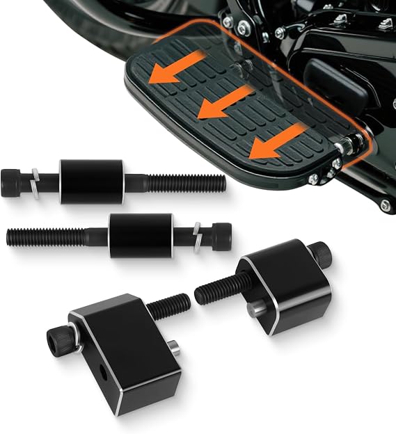 1-1/4'' Driver Floorboard Extension Kit Fit for Harley Touring 2009-2025, Floorboard Spacer Extenders for Street Glide Road Glide Road King Electra Glide, Tri-Glide (Black)