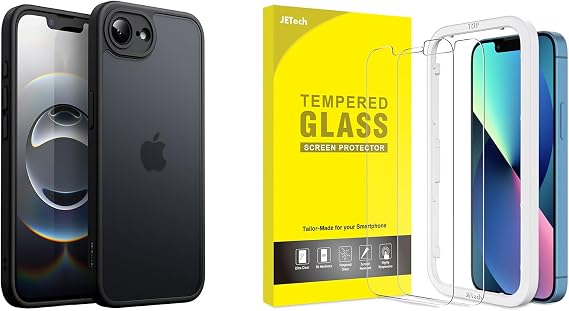 JETech Matte Case and Screen Protector Bundle for iPhone 17e 2026 / iPhone 16e