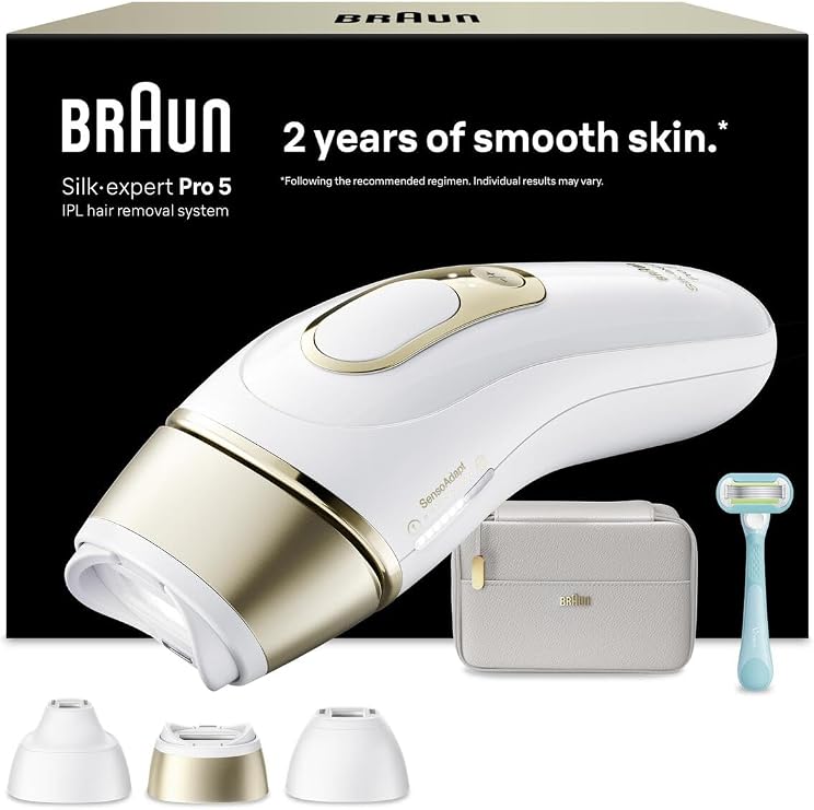 Braun IPL Silk·expert Pro 5, Evde Lazerle Tüy Alma, Çanta, 3 Başlık, PL5351