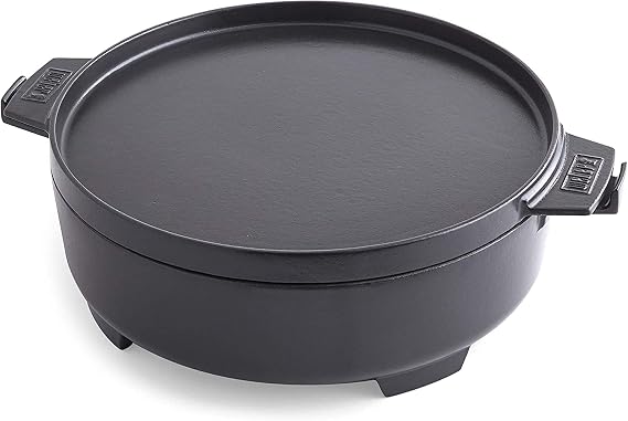 Weber Duo Dutch Oven, 7.25 Qt Multi-Purpose PorcelainEnameled CastIron Dutch Oven & FlatTop Griddle-Style Lid