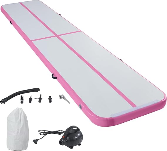 Air Turn Track Mat 2/3/4/5/6 m Gymnastics Mats Inflatable Gymnastics Mat Yoga Mat Camping Training Mat for Home/Training/Tumbling/Yoga/Outdoor/Fitness Non-Slip & Waterproof