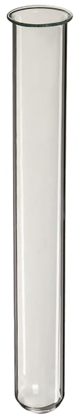 Kimax 45050-25150 N-51A Borosilicate Glass 55mL Test Tube, with Lip and No Marking Spot, Clear (Case of 288)