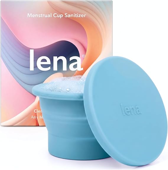 Lena Menstrual Cup Cleaner Case & Period Disc Sanitizer, Light Blue