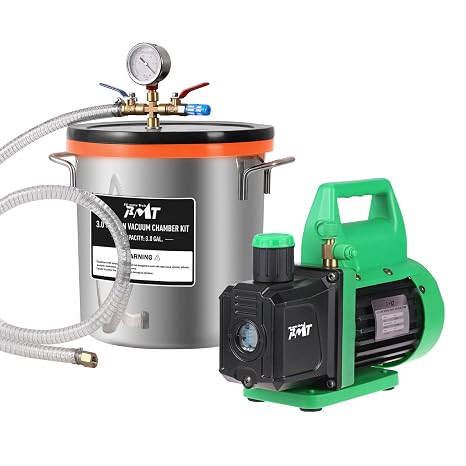 PB Motor Tech 4.5 CFM Vacuum Pump with 3 Gallon Vacuum Chamber