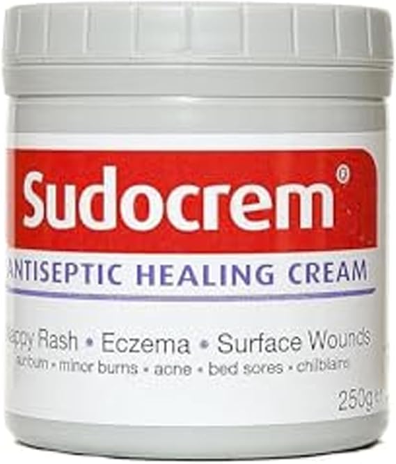 Sudocrem Antiseptic Healing Cream for Nappy Rash, Eczema, Surface Wounds, Sunburn, Minor Burns, Acne, Bed Sores and Chilblains, 250g