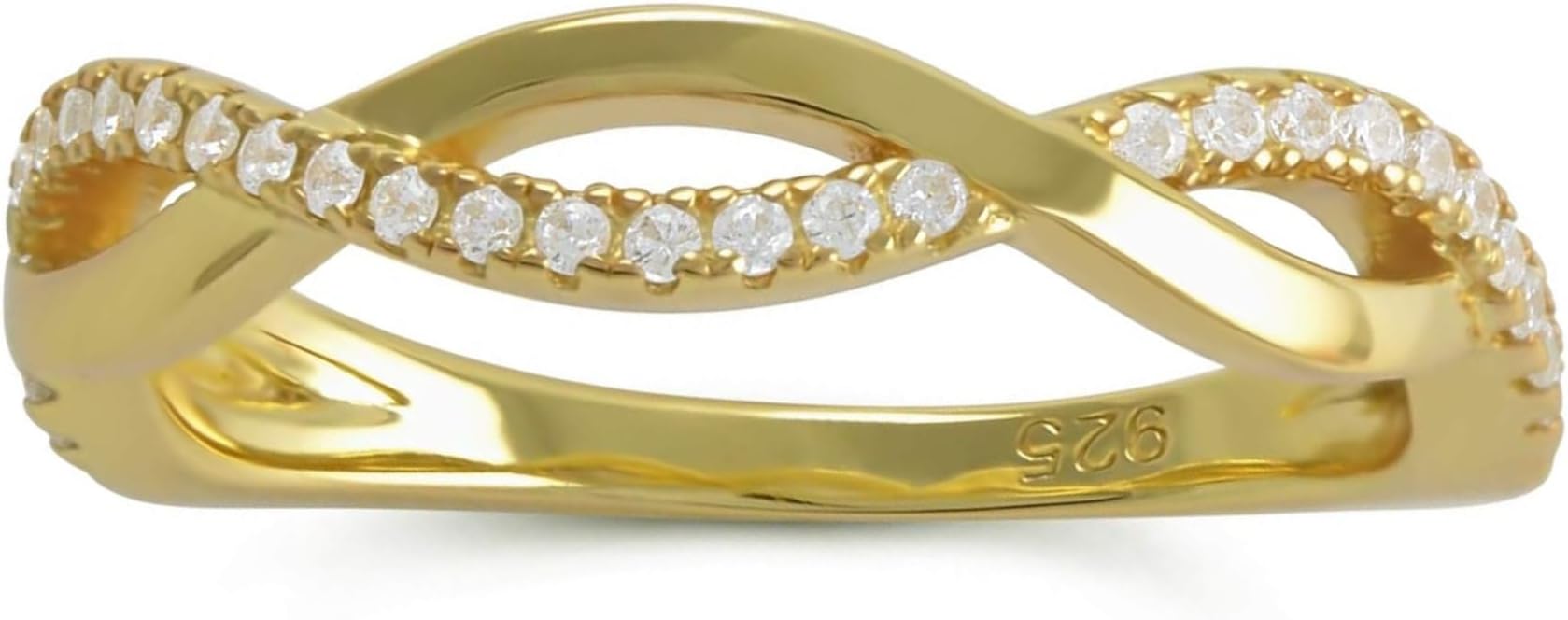 SILVERCLOSEOUT Sterling Silver Cz Stackable Twisted infinity Ring (Size 4-10)