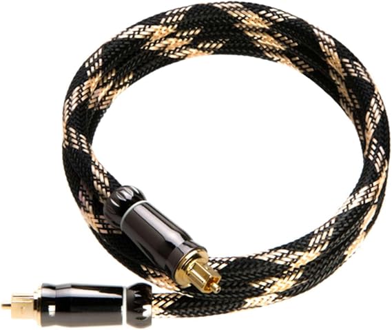Cables Direct Online 1.5FT Premium Toslink Optical Audio Cable High Fidelity Digital Fiber Optic Cord for Home Theater, Sound Bar, Gaming Consoles Durable Nylon Braided Design Gold-Plated Connectors