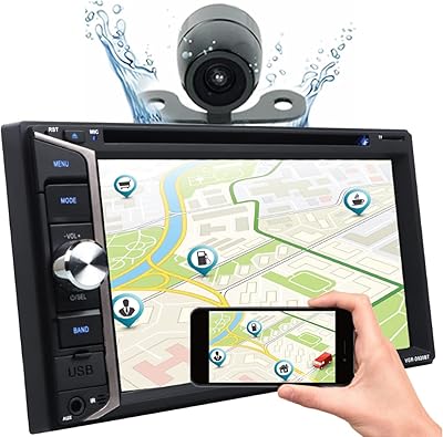 Gravity D920BT 6.2 200 Watts Double Din 2DIN Car Stereo Receiver HD Touchscreen with DVDCDMP3FMUSBSD, Compatible with Bluetooth  Backup Camera PK3 Bundle