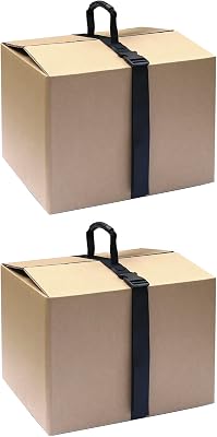 QWORK Carrying Strap with Handle, 2 Pack Heavy Duty Ordinary Luggage Lashing Strap Holder for Safe Moving and Lifting and Carrying of Heavy Cases, Groceries, Luggage