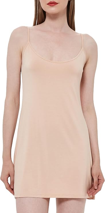 GYS Women's Bamboo Viscose Full Slips for Under Dresses Cami Slip Dress | Lightweight, Anti Static, Adjustable Spaghetti Straps, Silky Soft, Moisture-Wicking, Perfect for Sheer Dresses