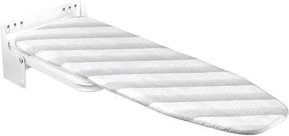 Wall Mounted Ironing Board, Easy Installation and Storage, Folding, White RAL 9016