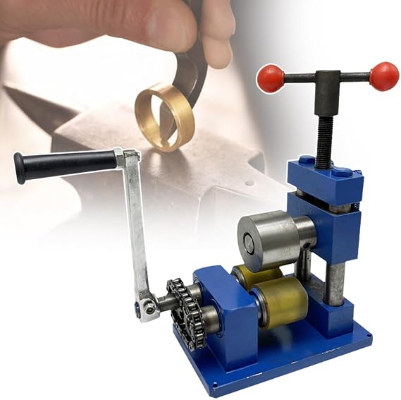Jewelry Rolling Mill Machine with Double Roller, Manual Combination Rolling Mill for Jewelry, Small Iron Roller Rolling Mills for Jewelry Making