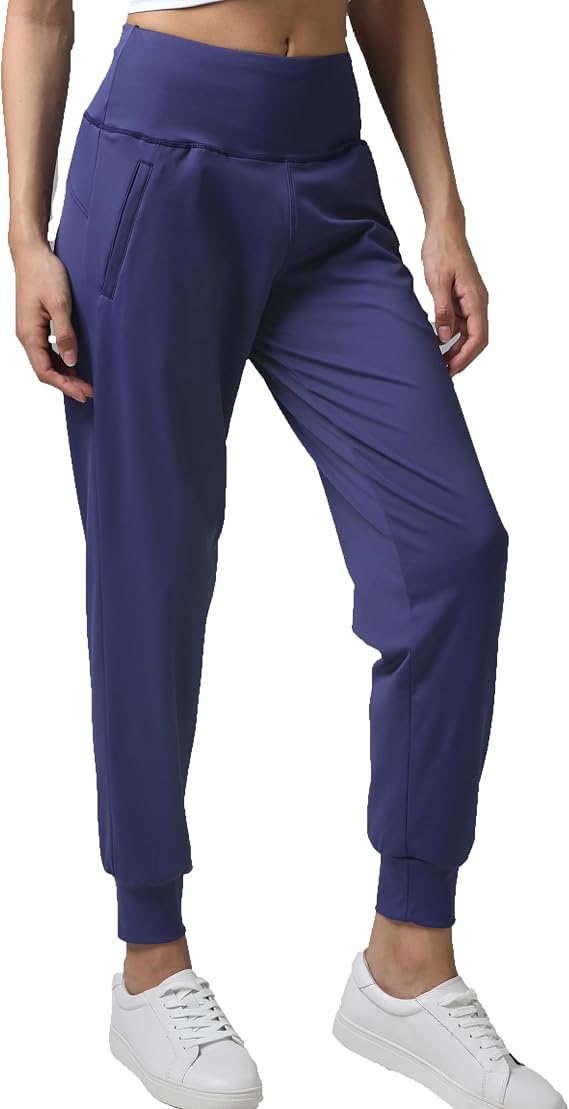 Women's Joggers with 3 Pockets Lightweight Sweatpants High Waiste Tapered