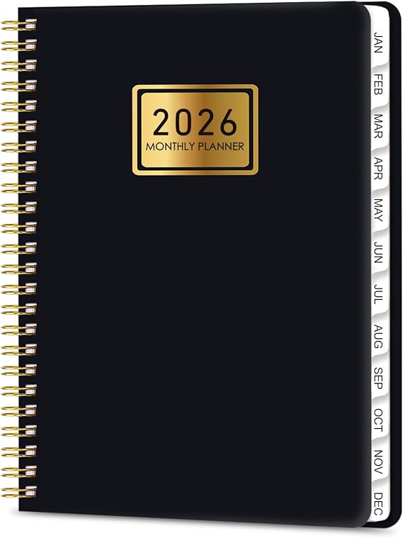 2026 Planner Weekly and Monthly Planner Calendar,Jan 2026-Dec 2026.A5,Black