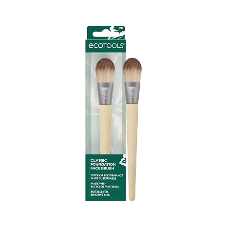 EcoTools Classic Foundation Make-up Brush Smooth streak-free foundation brush for liquid makeup flat makeup brush with dense bristles and bamboo handle