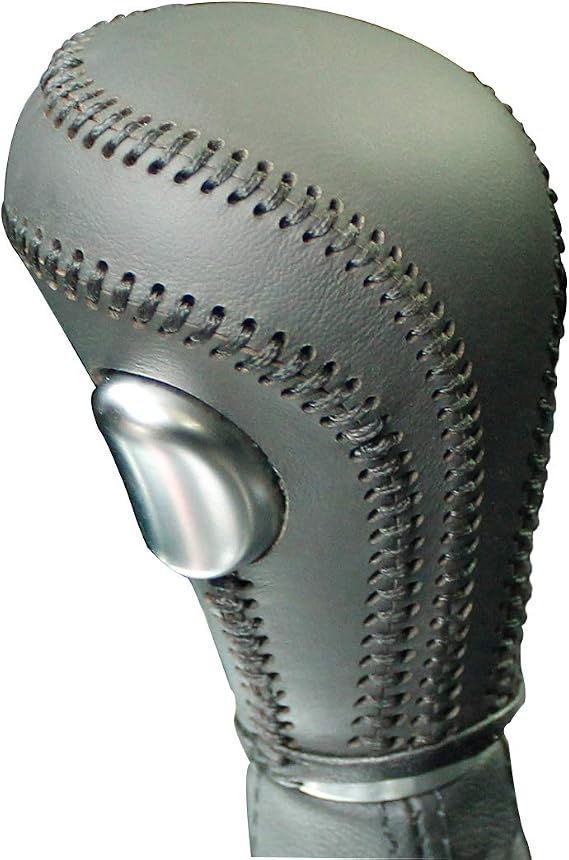 Black Genuine Leather Gear Shift Knob Cover for 2006 2007 2008 2009 2010 Audi A3 / 2009 2010 2011 2012 Audi A4 / 2008 2009 2010 2011 2012 Audi A5 / 2005-2011 Audi A6 / 2009 2010 2011 2012 Audi Q5 / 2007 2008 2009 2010 2011 Audi Q7 / 2010 2011 2012 Audi S4 / 2010 2011 2012 Audi S5 / 2007-2011 Audi S6 Automatic (03)