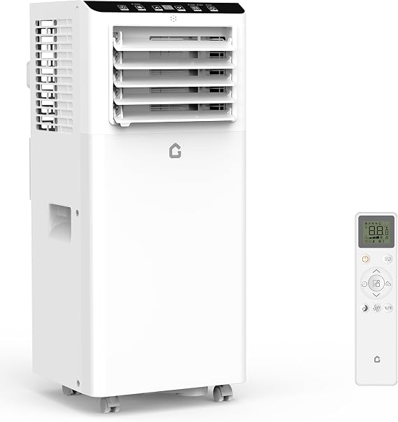 GarveeHome 8000BTU Portable Air Conditioner, Cools Rooms Up to 350 Sq.Ft with Portable AC Remote Control, Adjustable Cold Wind Speeds, LED Lights for Home/Office/Outdoor