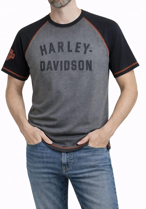 Harley-Davidson Men's Iron Bond Raglan Tee, Gray - 99001-23VM