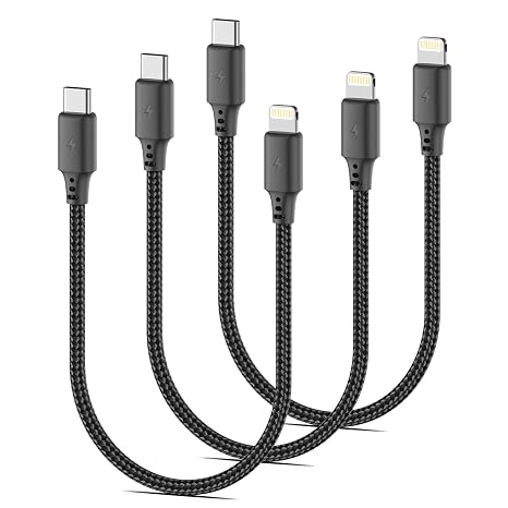 1FT USB C to Lightning Cable, 3Pack iPhone Charger Cord for iPhone 14/13/12