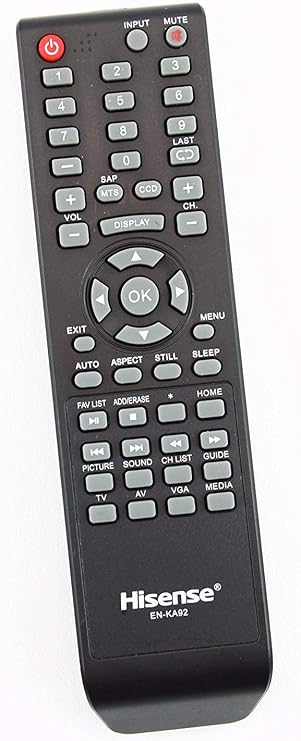 Original Hisense EN-KA92 LCD TV Remote Control Supplied with Models 32D37, 32H3B1, 32H3B2, 32H3C, 32H3E, 40H3B, 40H3C, 40H3E