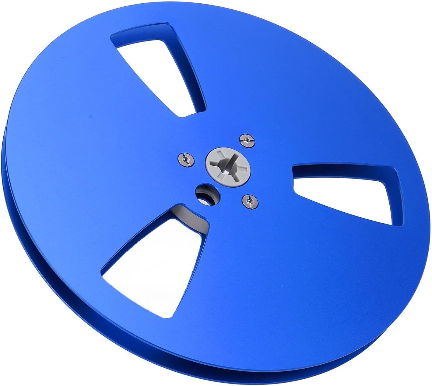 14 7 Inch Empty Tape Reel, Open Reel Sound Tape Empty Reel, Aluminum Alloy 3 Holes 14 7 Inch Empty Tape Reel for TEAC for ReVox Studer Replacement Blue
