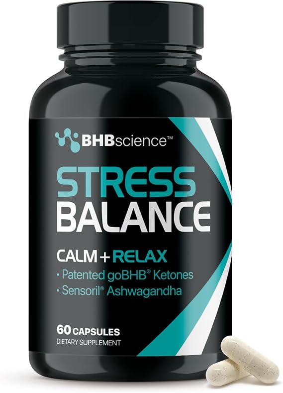 Calming Cortisol Supplement for Women & Men - Clinically Validated Sensoril Ashwagandha and goBHB Mood Support Supplement for Balanced Energy & Focus and Cortisol Support - 3rd Party Lab Tested