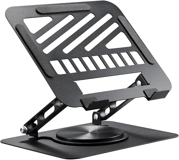 Laptop Stand for Desk Adjustable Computer Stand 360 Rotating with Hollow Ventilation Board Large Weight Capacity Laptop Riser Adjustable Height Laptop Stand for All 10" - 17'' Laptops