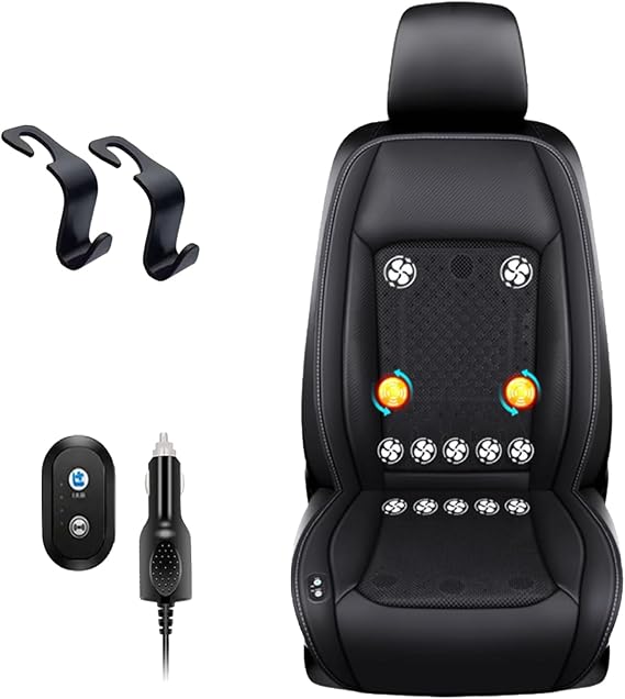 Icy Seat - Icy Seat Car Cooling Cushion, Car Seat Cooler with 24 Fans & 6-Mode Massage, Breathable Ventilated Seat Pad, Car Seats Cover for Driving Comfort (10 Fans)