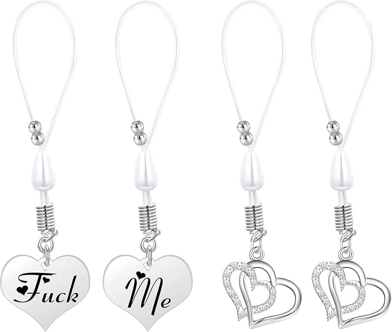 QWALIT Nipple Ring Stainless Steel Non Piercing Nipple Rings Nipplerings with Choker Chain Faux Body Piercing Jewelry for Women