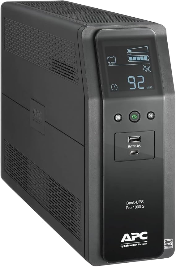 APC UPS 1000VA/600W Pure Sine Wave UPS for Computer, Electronics, BR1000MS