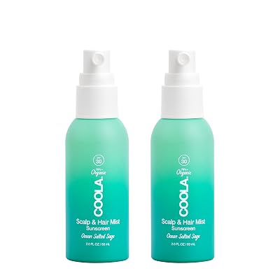 COOLA Organic Scalp Spray & Hair Sunscreen Mist with SPF 30, Dermatologist Tested Hair Care for Daily Protection, Vegan and Gluten Free, Ocean Salted Sage, 2 Fl Oz