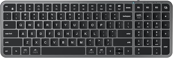 iClever Bluetooth Keyboard with Numeric Keypad - Multi-Device Support, Stable Connection, Compact Design, Enhanced Typing Experience, Perfect for MacBook, iPad, and Windows Laptops