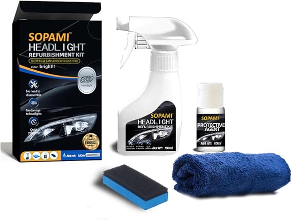 SOPAMI Automotive Headlight Restoration Kit - 6.09Fl Oz