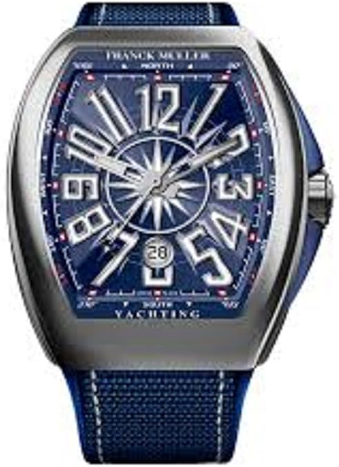 Franck Muller Vanguard Mens Automatic Date Blue Face Blue Rubber Strap Watch V 45 SC DT Yachting AC.BL