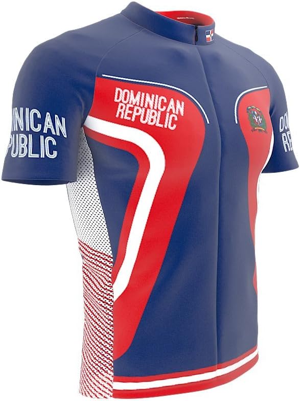 ScudoPro Dominican Republic Full Zipper Bike Short Sleeve Cycling Jersey for Women