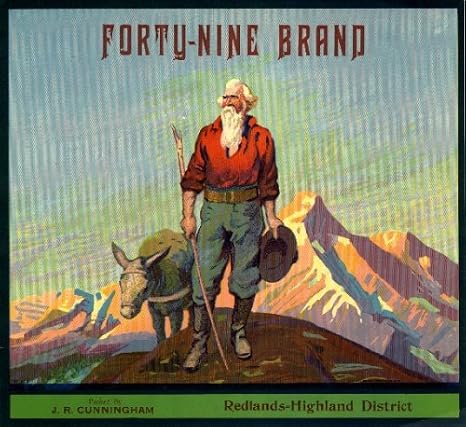 Redlands Forty-nine Orange Citrus Fruit Crate Box Label Art Print